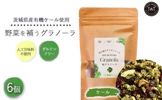 野菜を補うグラノーラ（ケール）6個セット【茨城県産有機ケール使用】人工甘味料不使用　グルテンフリー ※離島への配送不可