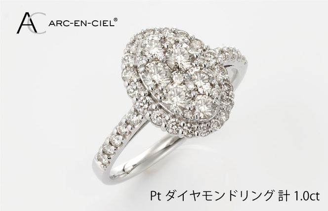 J003-4 ARC-EN-CIEL プラチナ ダイヤリング（計 1.0ct）【鑑別書付き ジュエリー プレゼント ギフト ファッション アクセサリー 贈り物 贈答 お祝い 記念日】