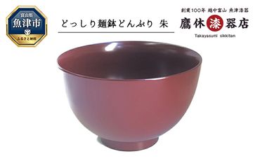 漆 どっしり麺鉢 どんぶり 朱 1個 本漆塗り 漆塗り 漆器 食器 鉢 麺鉢 皿 漆器たかやすみ 工芸品 民芸品 キッチン用品 富山 富山県