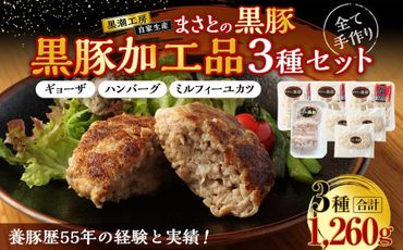 ＜黒豚加工品 3種セット ギョーザ ハンバーグ ミルフィーユカツ＞翌々月末迄に順次出荷【c896_ks_x3】