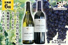 定期便 ワイン 赤 白 安曇野メルロー & 安曇野シャルドネ 各750ml×6回 総計12本 飲み比べ 赤ワイン 白ワイン / シャトー・メルシャン 勝沼ワイナリー / 長野県 池田町