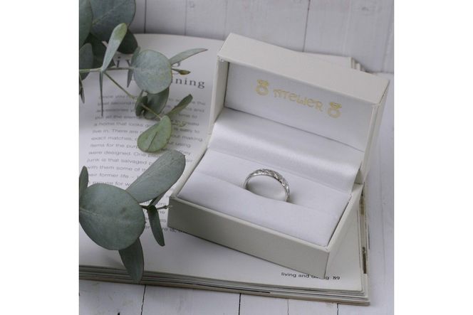 【N72-002】ハワイアンリング ハードプラチナ（葉）