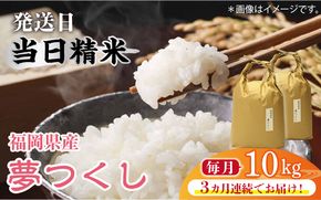 【先行予約】【全3回定期便】福岡の食卓ではおなじみの人気のお米「夢つくし」5kg×2袋 [10kg] [白米]【2024年11月下旬以降順次発送】《築上町》【株式会社ベネフィス】[ABDF121]