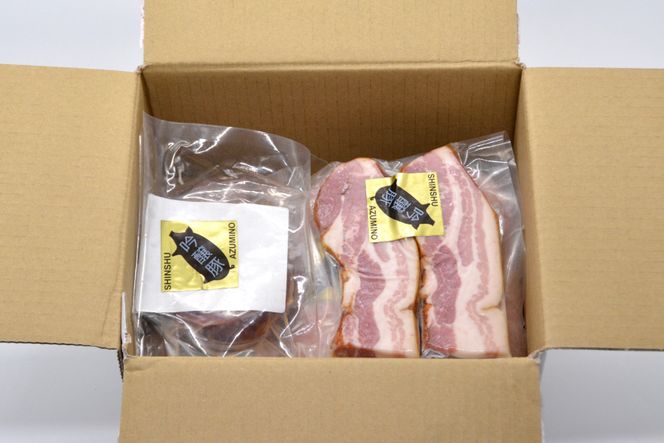 【北アルプスそだち】信州吟醸豚ハム・ソーセージ４点セット [安曇野食工房 長野県 池田町 48110398]