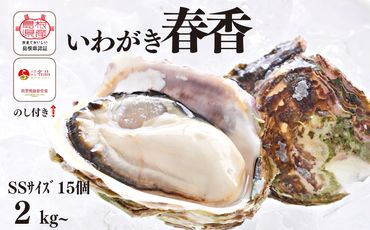 【のし付き】ブランドいわがき春香 新鮮クリーミーな高級岩牡蠣 殻付きSSサイズ×１５個