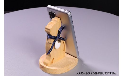 木製 スマホスタンド ねこ 蛤碁石付き [ミツイシ(黒木碁石店) 宮崎県 日向市 452060053]