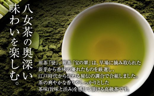 八女茶　煎茶 極・煎茶 誉・宝の翠　各100g　計300g