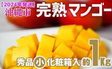 【2024年発送】沖縄市　完熟マンゴー（小）約1kg　化粧箱・秀品