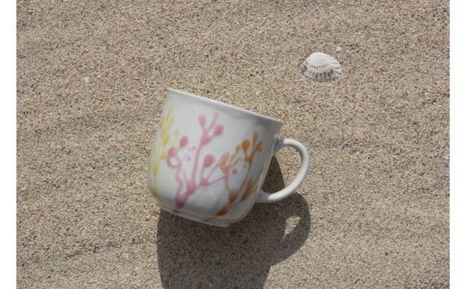 【datta.沖縄南の島陶芸工房】珊瑚カップ 瑠璃紺x純白（ペアセット）