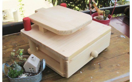 099H2189 手作り木製 姫鏡台