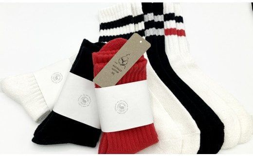 80sたのしもっ！ローゲージ足底パイルスケーターソックス　無地・ボーダー　ベーシック6足セット