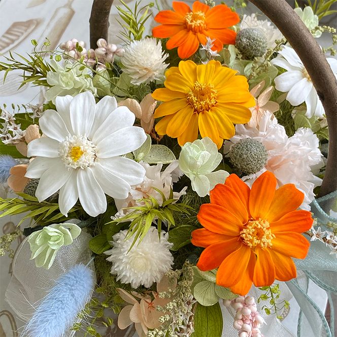 AJ200-1 プリザーブドフラワー【プティフルール/オランジュ】春日部市 シュガーパイン