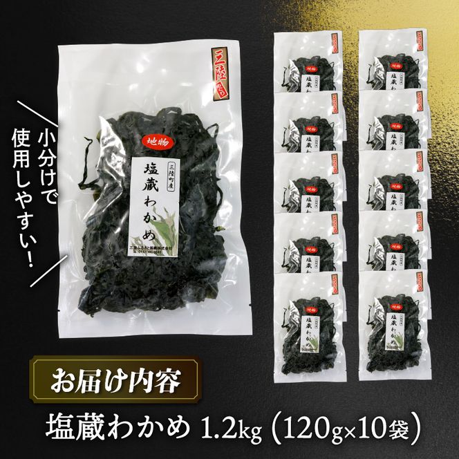 道の駅さんりく 塩蔵わかめ 120g×10袋【michinoeki005】