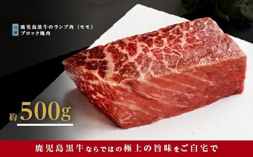 《前田牧場直営》鹿児島黒牛～ランプ肉（モモ）ブロック（約500g）～【BA25】