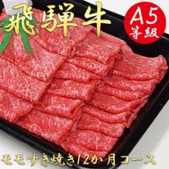 AB-33 A5飛騨牛モモすき焼き用12か月コース