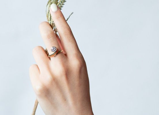 【L－0627】サスティナブルでエシカルなダイヤモンド　コンモート　ラボグロウンダイヤモンドリング　AQ-146