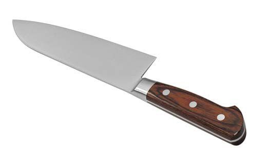 H35-26 三徳包丁180mm 伊勢屋治平 モリブデン鋼 口金付 マホガニーパッカー柄 (B-5)