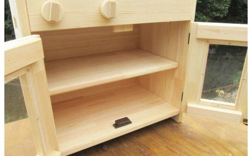 099H2198 手作り木製 ままごとキッチン KHM-S 素材色バージョン