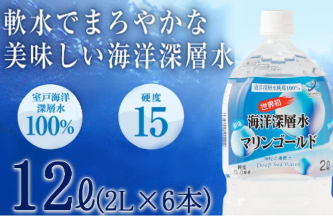 【ふるさと納税】ミネラルウォーター こじゃんと飲んでみんかよセット 2L×6本 硬度15 水 ペットボトル マリンゴールド 飲料水 災害用 避難用品 高知県 室戸市 国産 送料無料　mg001