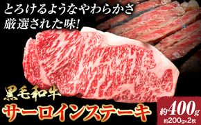 A5等級 黒毛和牛 サーロインステーキ 約400g【配送不可地域あり】《30日以内に出荷予定(土日祝除く)》 岡山県 矢掛町 ステーキ サーロイン---osy_fhbf45_30d_24_18500_400g---