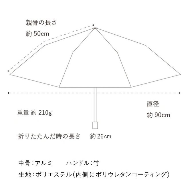 UVカット竹傘　折りたたみ傘　紫外線99.9％カット　晴雨兼用　男女兼用①イルカ柄 [089D01-01]