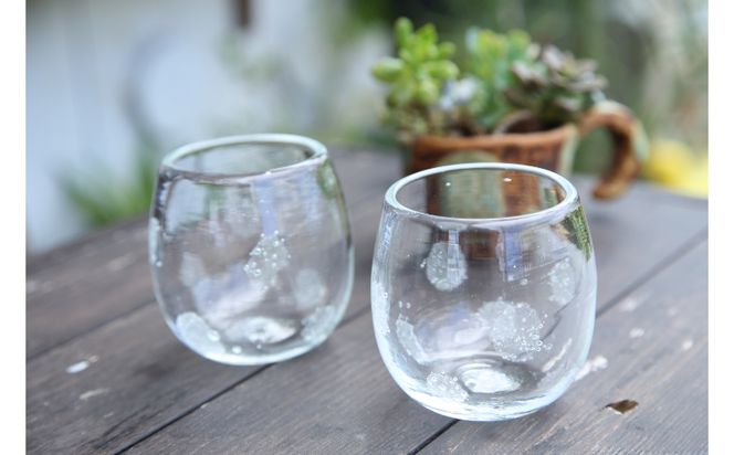 【琉球ガラス工房雫】水玉タルグラス2個セット