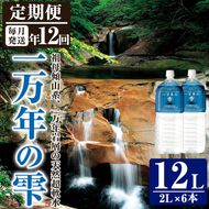 ＜定期便・全12回 (連続)＞ミネラルウォーター 一万年の雫 軟水 (2L×6本×12回) 国産 お水 ミネラル 天然 料理 健康 維持 大分県 佐伯市【BM73】【 (株)ウェルトップ】