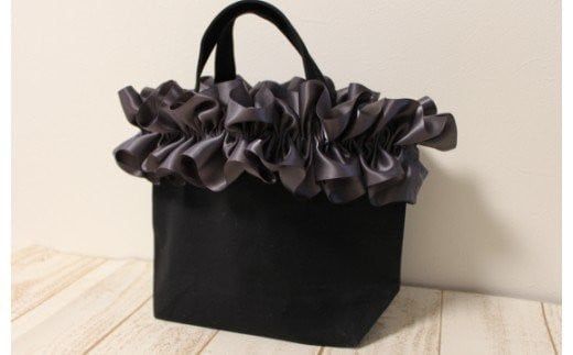 【ハンドメイド作家作品】fluffy bag ( チャコールグレー ) & ヘアゴム 1個 セット《築上町》【＊serendipity＊】 [ABAS004]