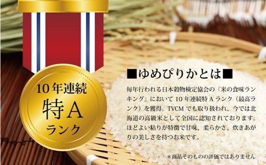 『新米先行予約』「令和6年産」北海道産ゆめぴりか10kg(5kg×2)【特Aランク】米・食味鑑定士監修 配送地域指定＜11月より順次発送＞【16061】