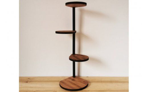 【角にも置ける】しずくのスタンドシェルフ 3段タイプ ブラウン（天然木/完成品） [新星金属製作所 大阪府 守口市 20940965] 