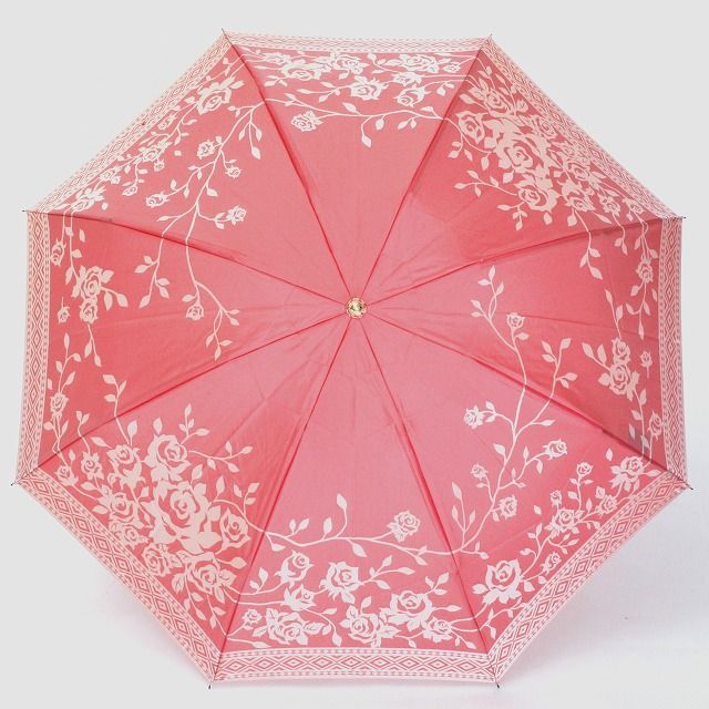 CB053【槙田商店】晴雨兼用折りたたみ傘　kirie 　バラ　フレンチレッド
