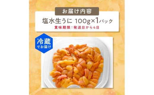 【予約：2025年4月中旬から順次発送】サロマ湖産 塩水生うに ( 海鮮 雲丹 うに ウニ 塩水 生ウニ 生うに ウニ丼 エゾバフンウニ ムキ身 高級 1パック 期間限定 )【114-0006-2025】