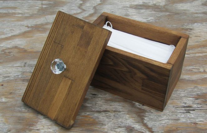 099H2142 手作り木製 小物入れにもなる マスクストッカー