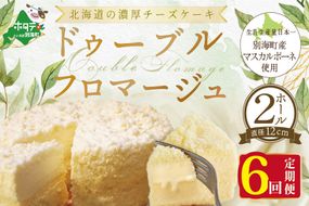 【定期便】チーズケーキ 【ドゥーブルフロマージュ】 ホール (4号×2個) × 6ヵ月【全6回】