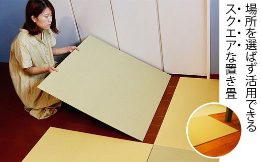 【置くだけでくつろげる畳空間に】 8ミリ置き畳「凪-NAGI-」 4枚  166001
