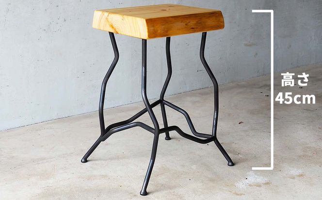 ヒノキ耳付きのスツール（Novo）45cm E-mp-A18A