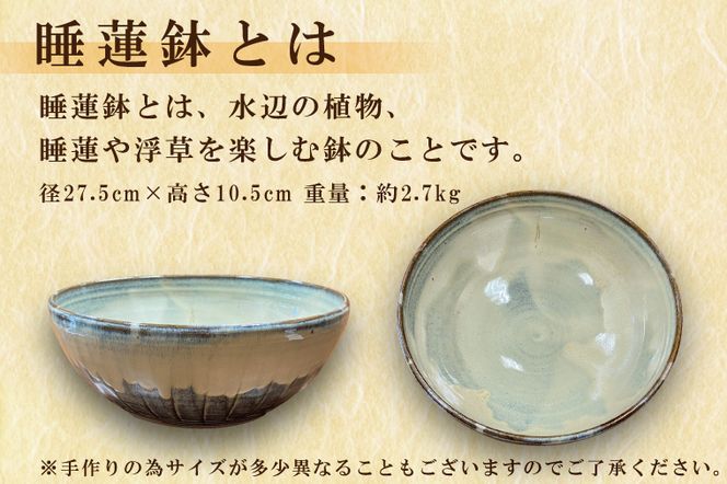 AV044_小代焼たけみや窯 大鉢 睡蓮鉢 ボウル 水鉢 焼物 伝統工芸 工芸