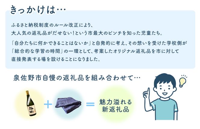 020C356 【泉佐野市の小学生考案】地酒の泉州タオル巻き