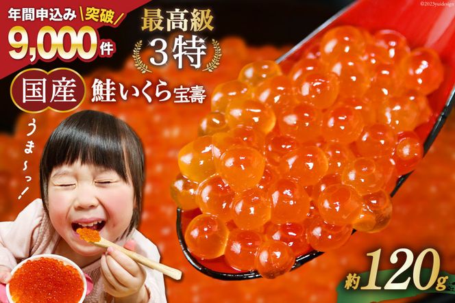 【TVで紹介】最高級3特 国産 味付 いくら 宝壽 醤油漬 120g×1 [かわむら家 宮城県 気仙沼市 20562970] イクラ 海鮮 魚介類 醤油 ふるさと納税 ふるさとのうぜい ふるさと