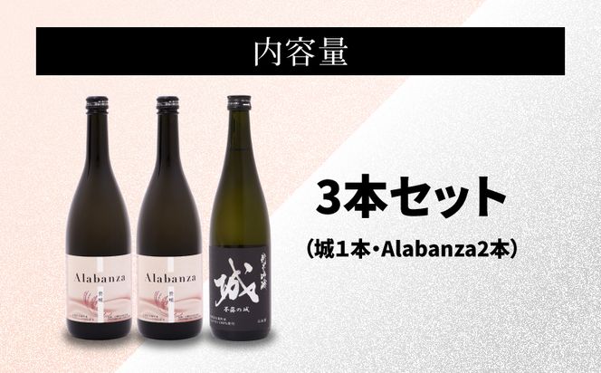 ＜【7日以内に発送！】令和7年産 木城町・毛呂山町 新しき村友情都市コラボ日本酒２種３本セット（城１本・Alabanza2本）＞ K21_0027