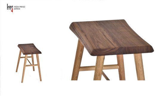 D71-02 スツール/サイドテーブル【オーク+ウォルナット材】JCW73014X ONO+W