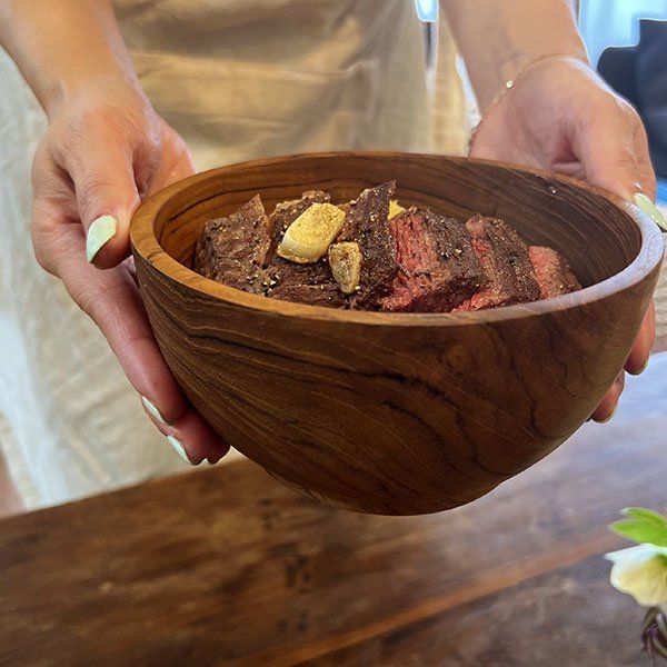 無垢　チーク材　茶碗（どんぶり）　BV-16