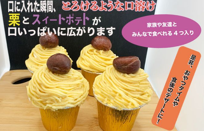 099H1055 これでもか！高級渋皮栗5個と芋匠さのや自慢のスイートポテトが入ったモンブラン！720g（4個×180g）