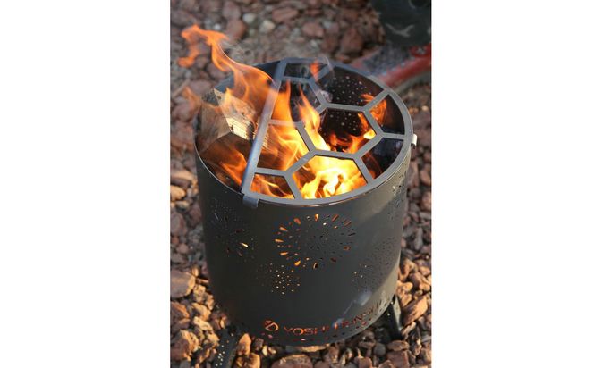 グランピングストーブ（M）＋薪入れ五徳（M）＋極厚グリルプレート（M）＋ステンレスヘラ（M）セット　アウトドア キャンプ 焚き火 たき火 たきび 焚火 ※着日指定不可◇