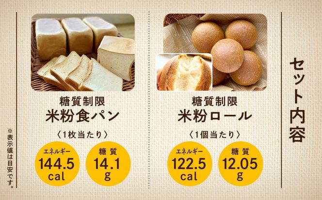 糖質制限米粉パンセット(ロール2袋　食パン2本) 017010