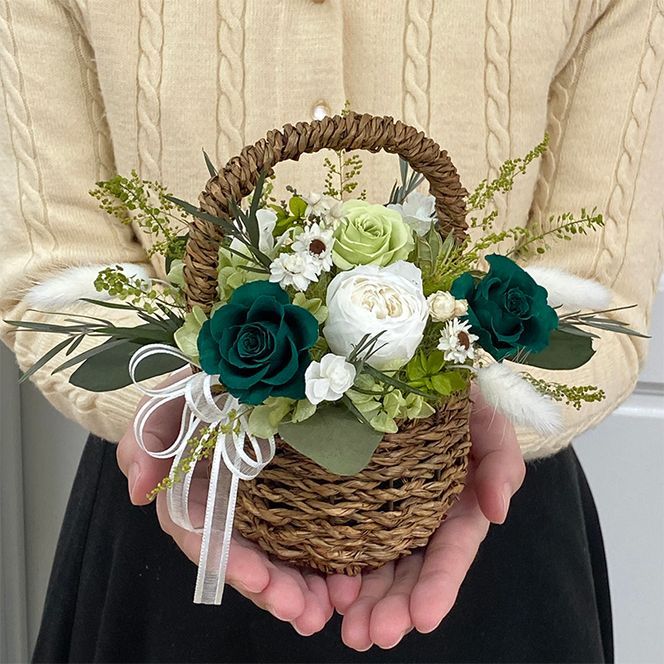 AJ033-1 プリザーブドフラワー　コロレ　グリーン　春日部市　シュガーパイン