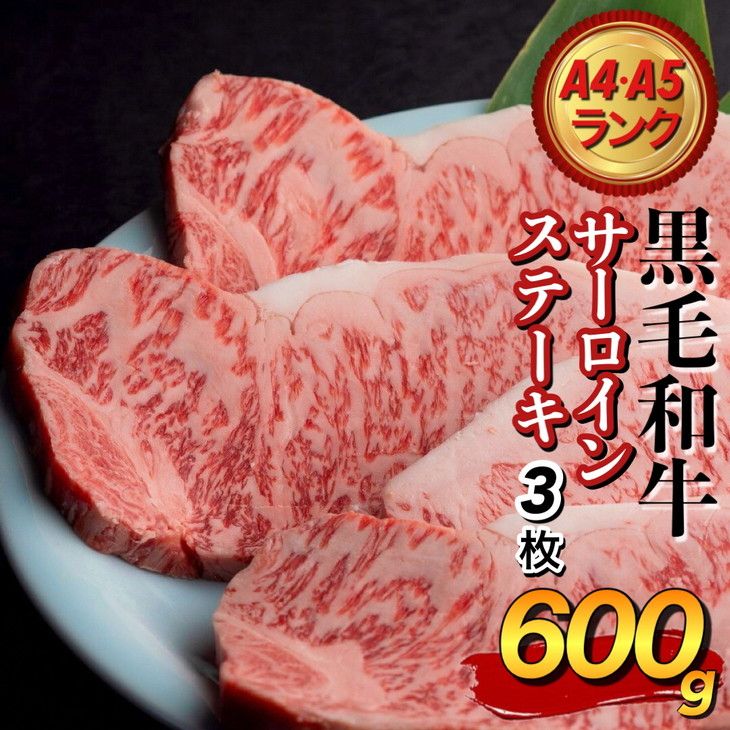 [冷蔵][ひら山]厳選 京都府産黒毛和牛(亀岡牛・京の肉・京都肉・丹波産)和牛サーロインステーキ 200gx3枚☆