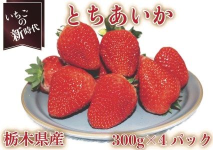 [先行予約・いちごの新時代] とちあいか4パック1200g (12月中旬より順次発送予定)|いちご イチゴ 苺 フルーツ 果物 産地直送 栃木県産 矢板市産 [0424]