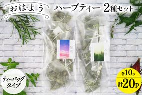 ハーブティ おはよう ハーブティー 2種セット ティーバッグタイプ 各10パック 計20パック 飲み比べ [ナチュラルマルシェ ソヨソヨ 長野県 池田町 48110745] アソート 飲み比べ セット 睡眠 リラックス ハーブティ