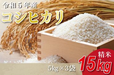 ET-8 令和５年産 コシヒカリ 15kg （５ｋｇ×真空パック3袋）
